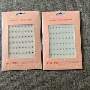 Insert Name Here (INH) Hot Fix Hair Gems - white & pink bundle